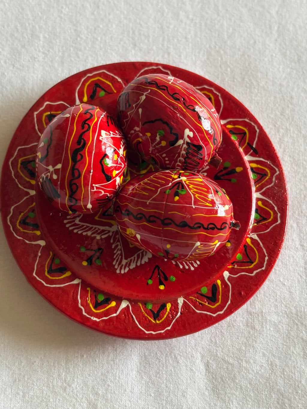 Decorative Plate with Pysankas 3.5 x 0.1 inches