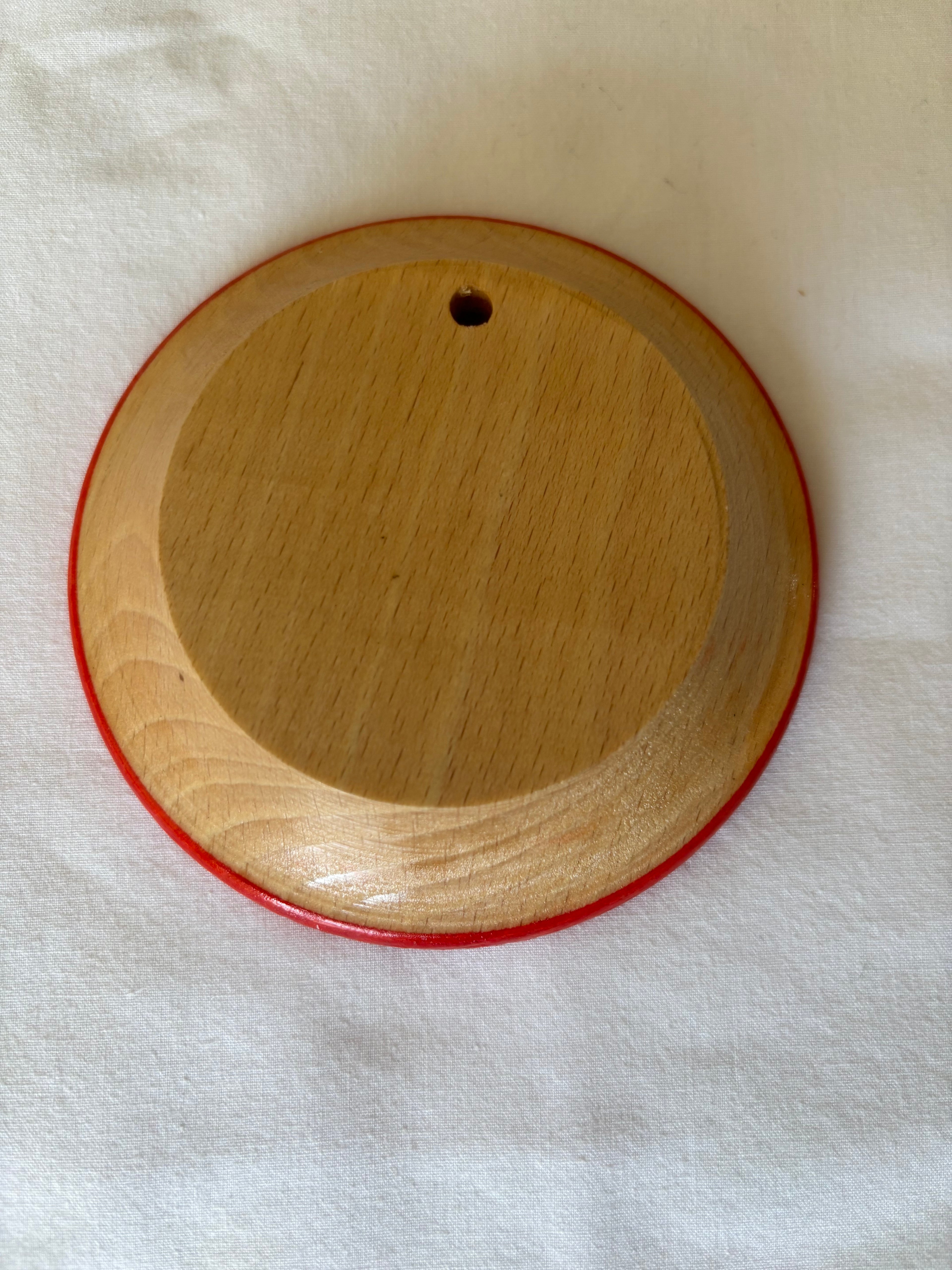 Handmade Ukrainian Wood Carved Hutsul Decorative Plates-7.74x1 inch