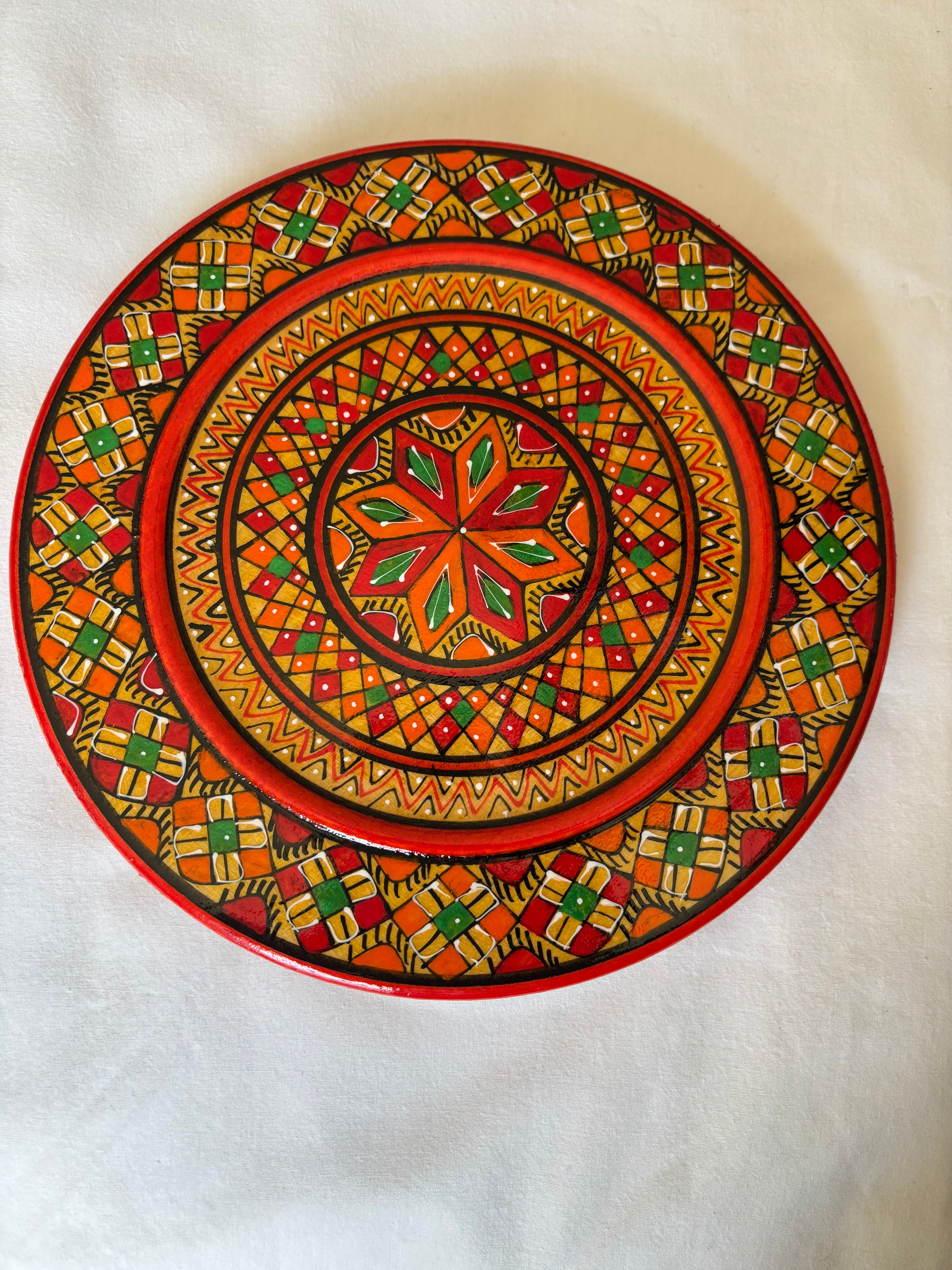 Handmade Ukrainian Wood Carved Hutsul Decorative Plate-6.7 x 0.75 inches