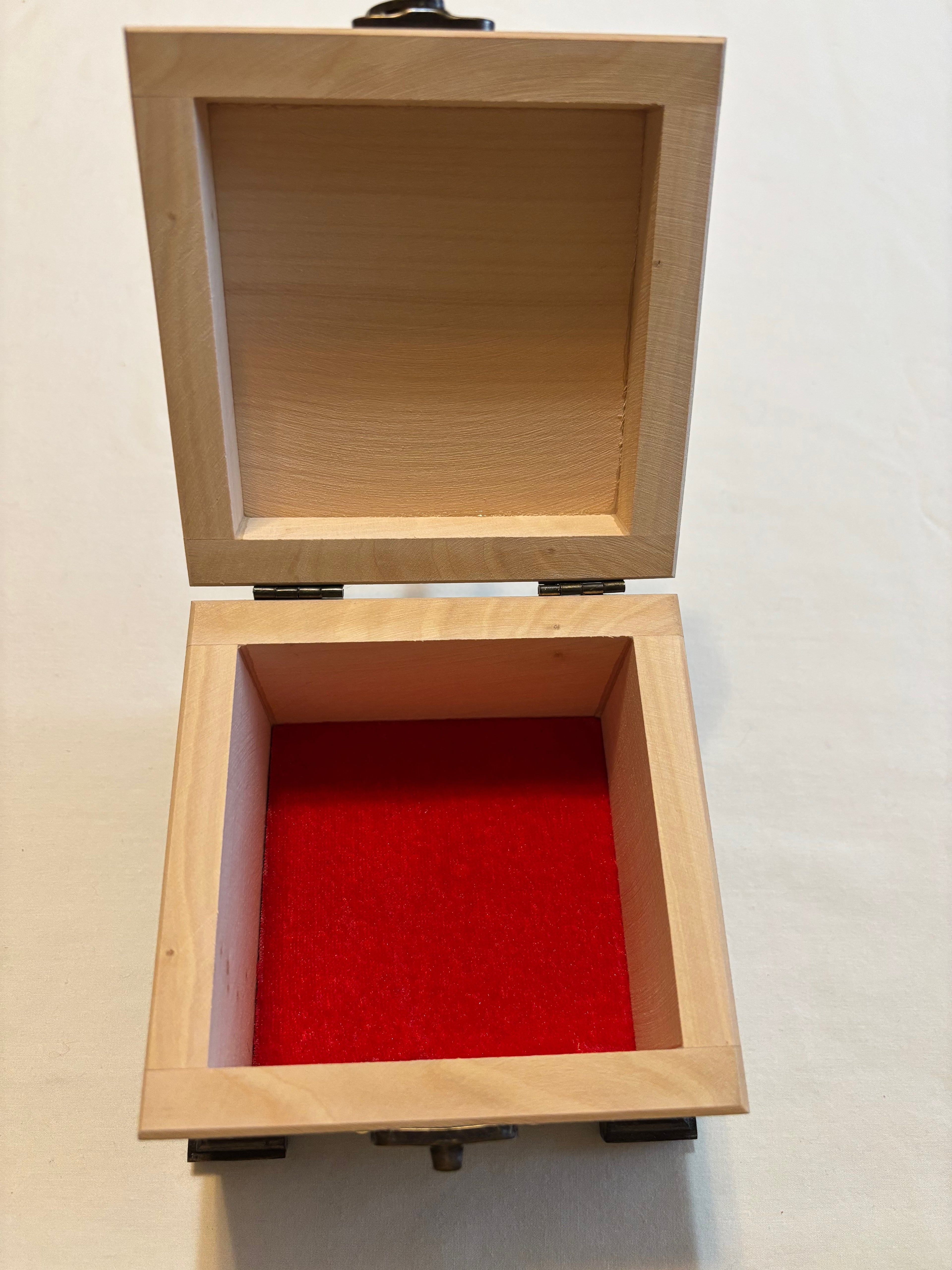 Hutsul Style Carved Wooden Chest 4.2X4.2X3.5 inches