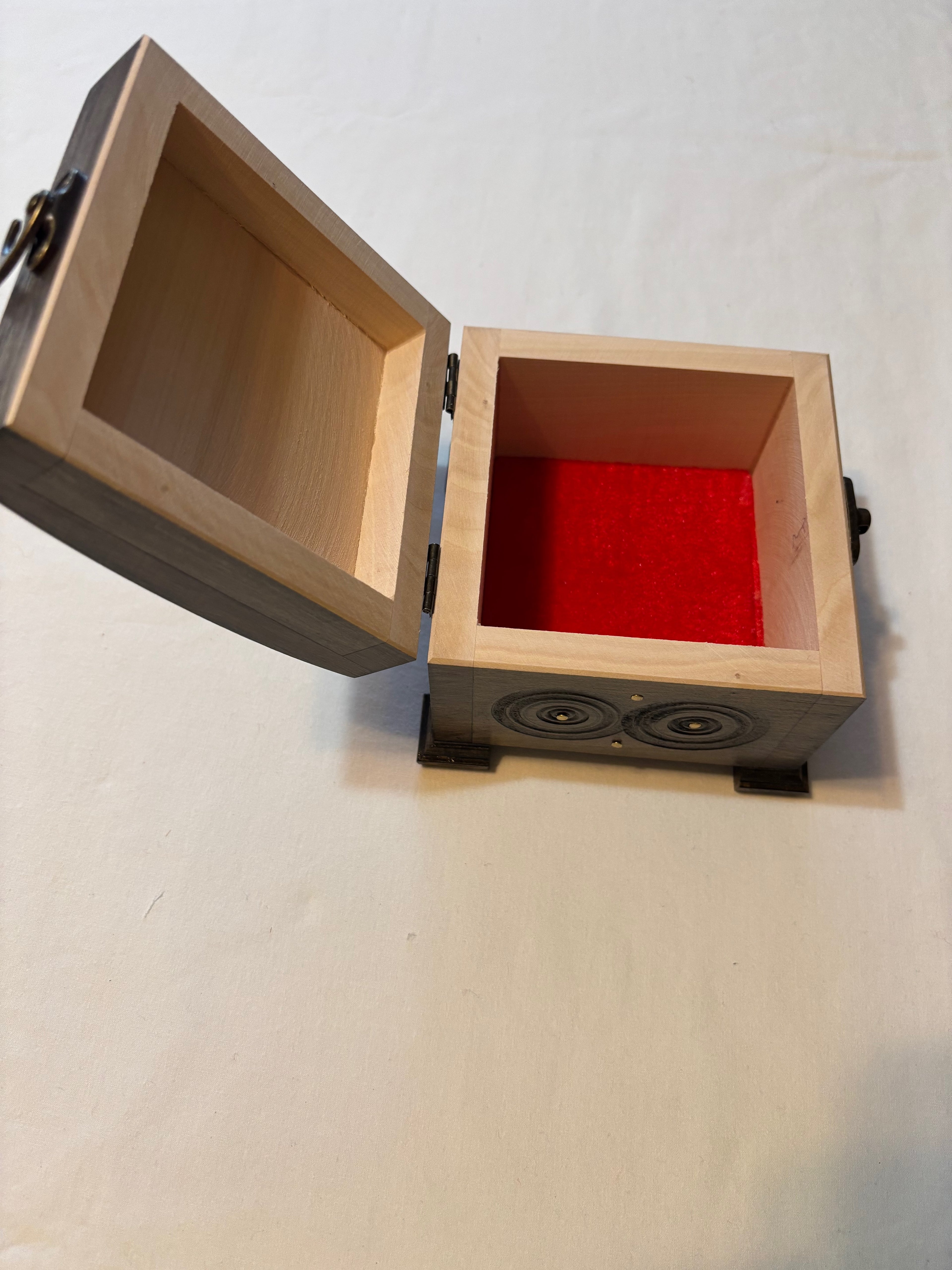 Hutsul Style Carved Wooden Chest 4.2X4.2X3.5 inches