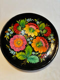 Decorative Hand Painted Wooden Floral Wall Plate Petrykivka Style-9x0.5 inches