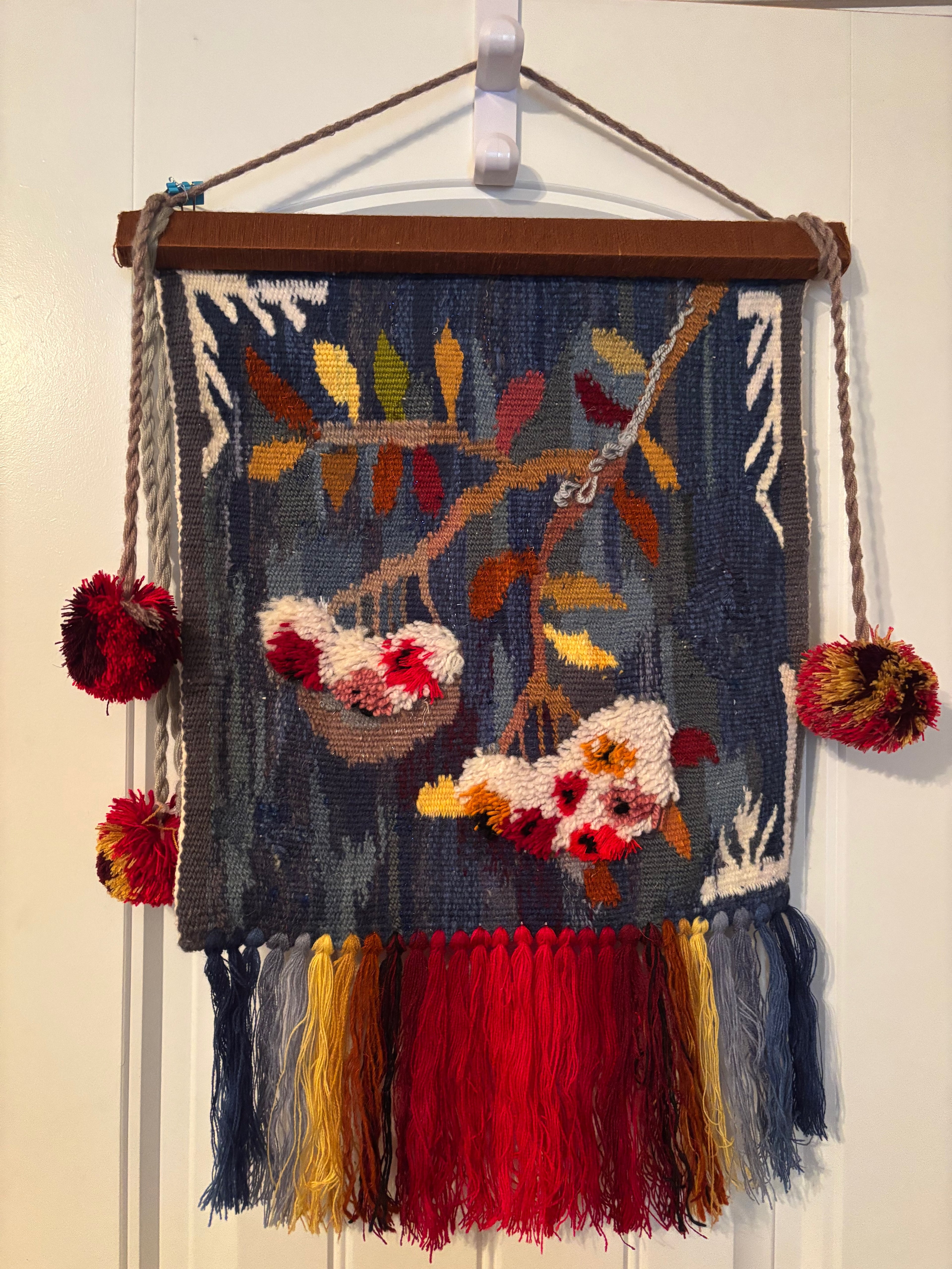 Ukrainian Tapestry Kilim Hand Woven Rug Ukrainian Folk Art with Tree Ornament 13.5X15X0.5 inches