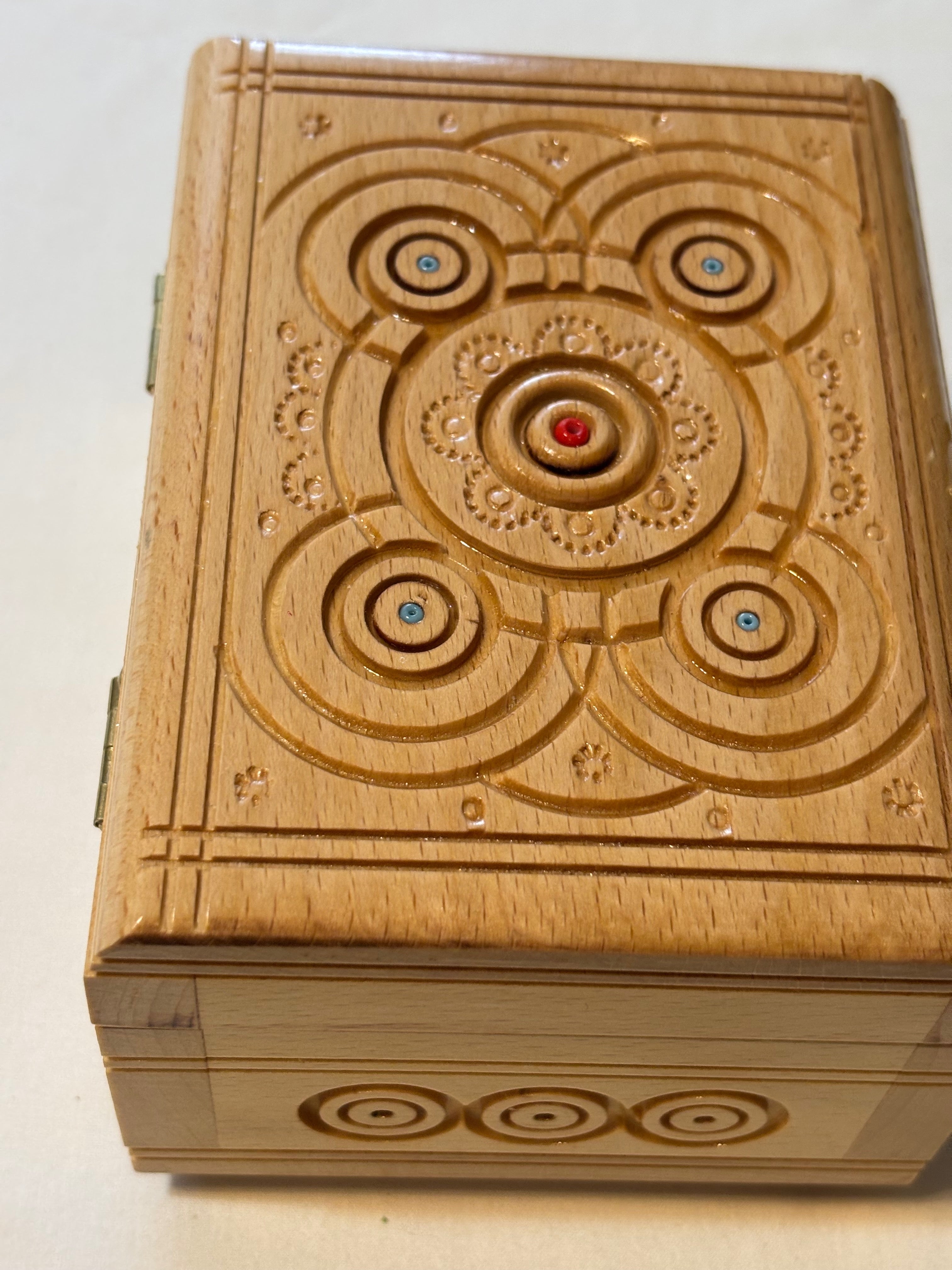 Hutsul Style Carved Wooden Chest  5X3.5X2.75  inches