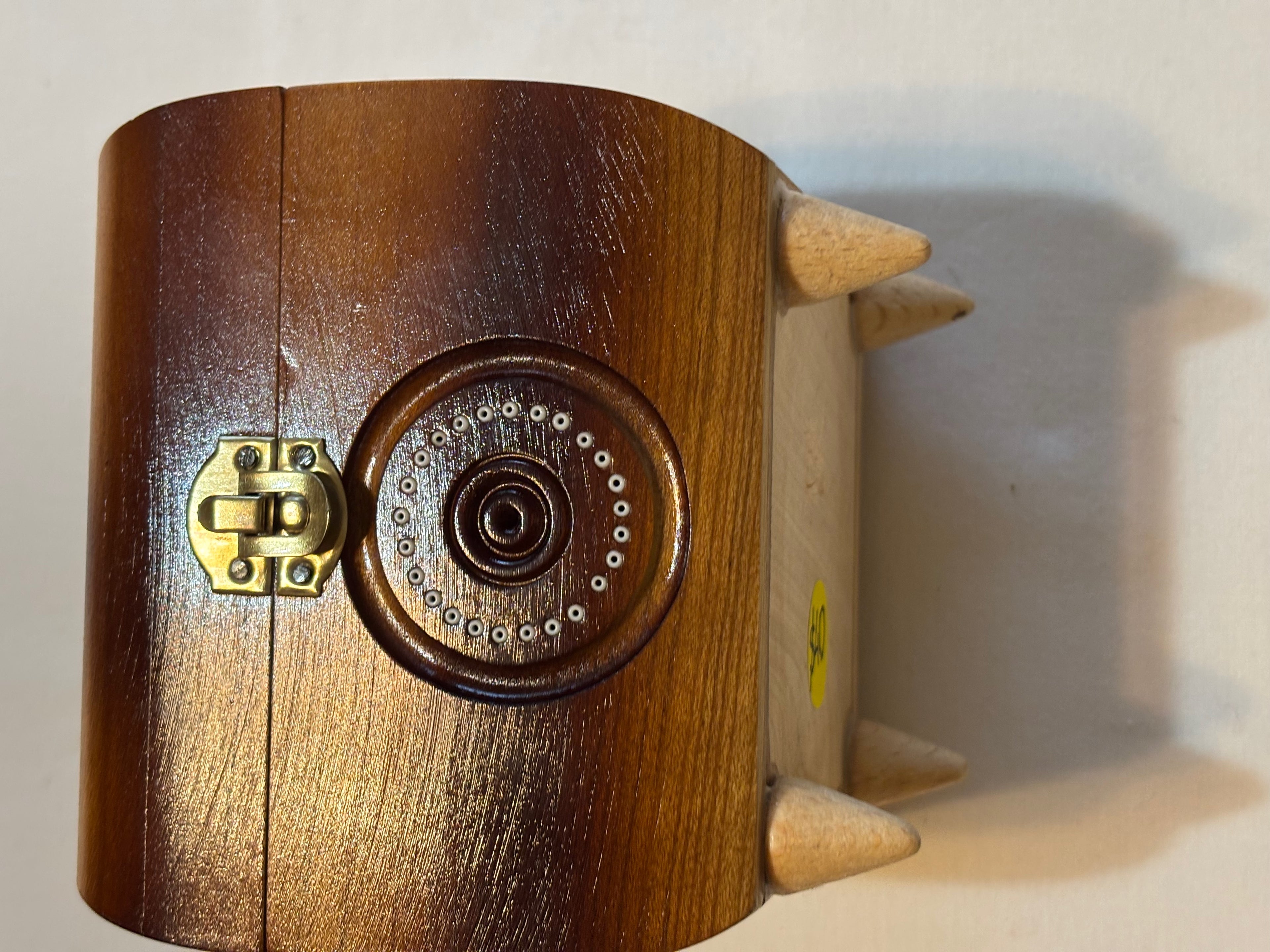 Hutsul Style Carved Wooden Chest  4.2X4.2X3.5  inches